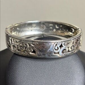 Brighton Clamper Silver Filigree Bangle Bracelet